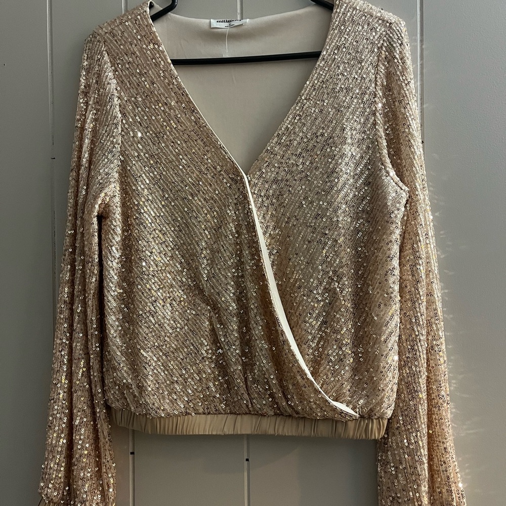 Mittoshop Gold Sequin Blouse